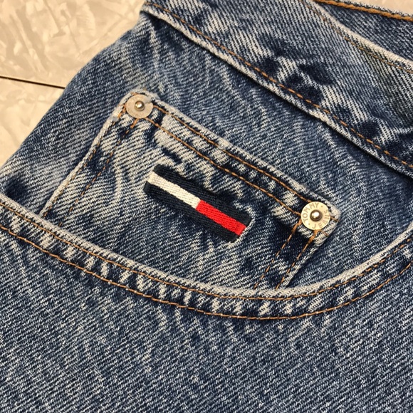Vintage 90s Tommy Jeans Men’s Straight Denim Shorts / Size 36 - Picture 7 of 11